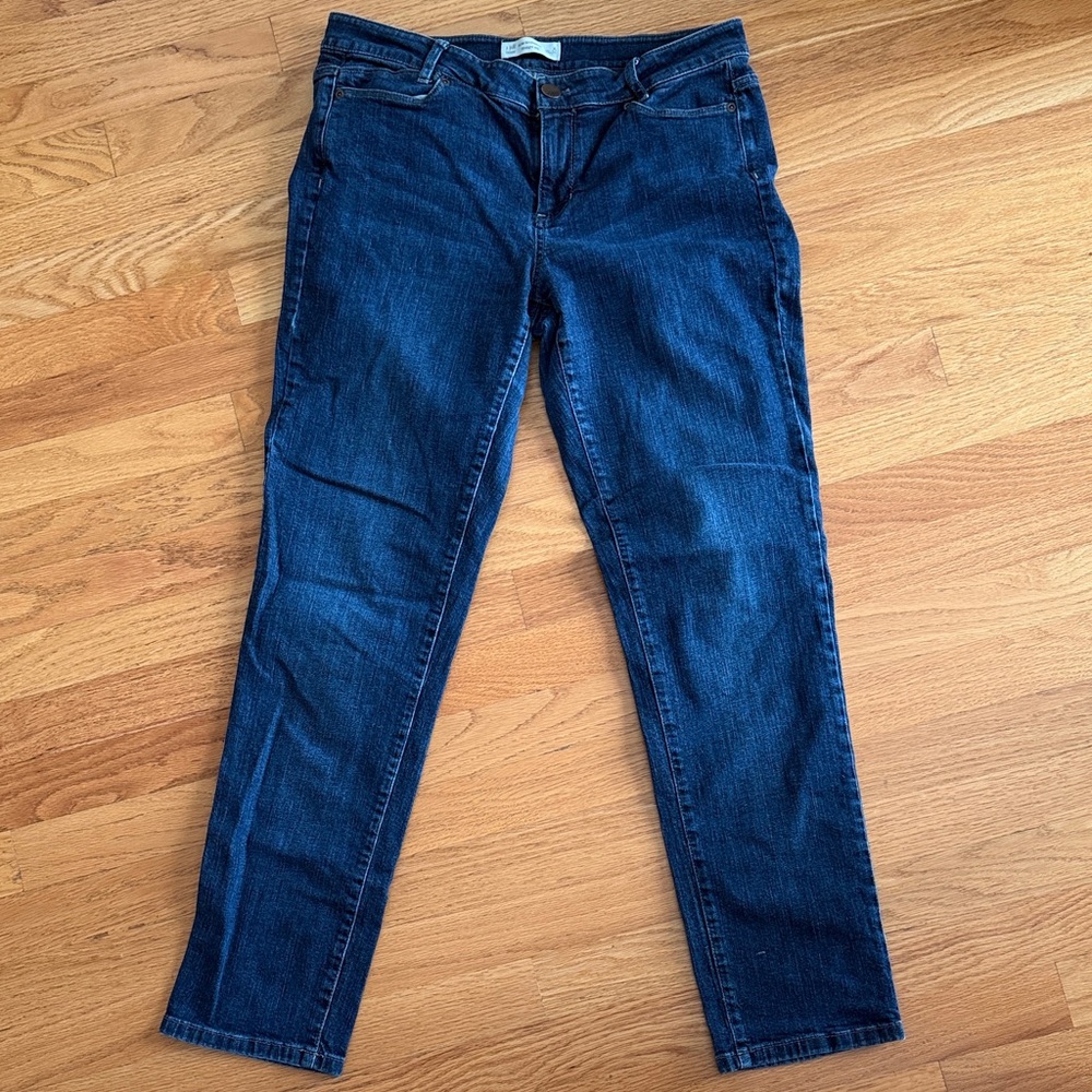 J. Jill Slim Boyfriend Dark Blue Straight Leg Jeans